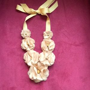 Anthropologie cloth flower necklace